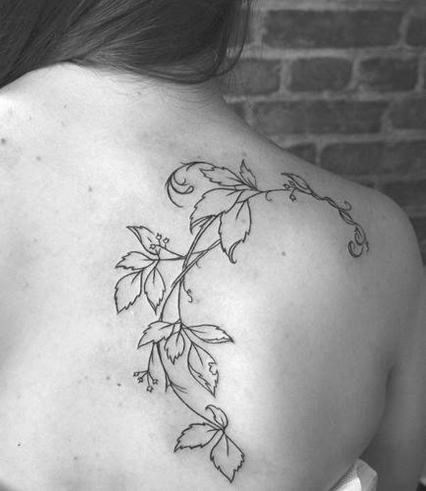 Lovely Shoulder Vine Tattoo