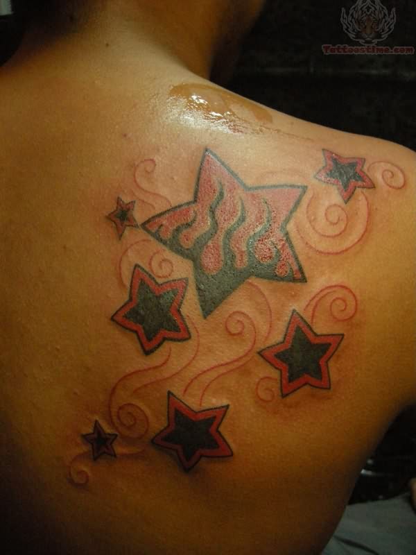 Lovely Star Shoulder Tattoo