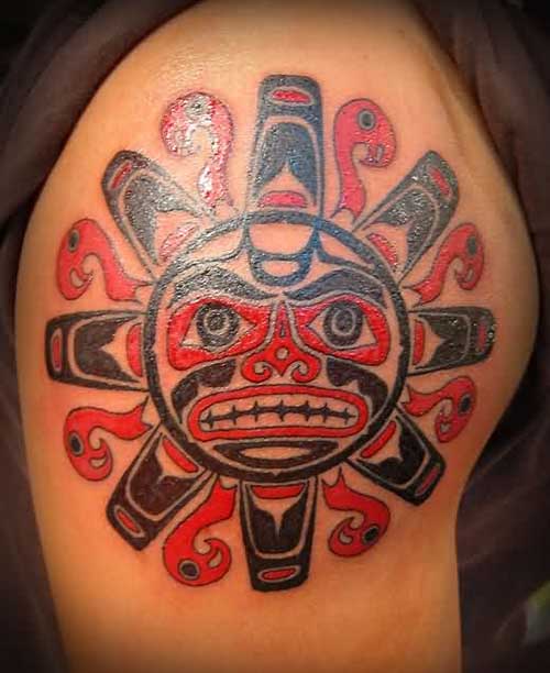 Lovely Sun Aztec Tattoo Design