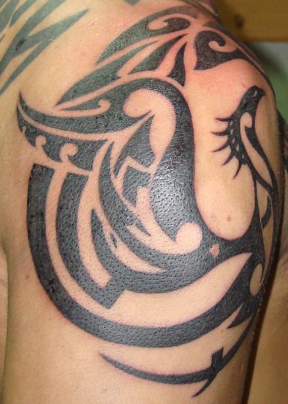 Lovely Tribal Phoenix Tattoo