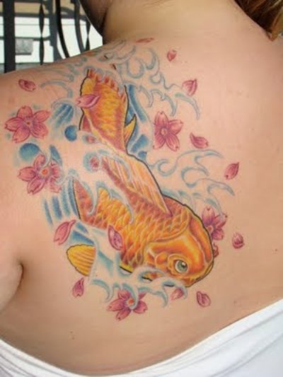 Lovely Yellow Fish Tattoo