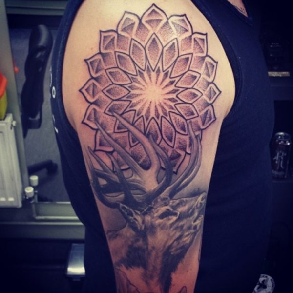 Mandala And Deer Tattoo