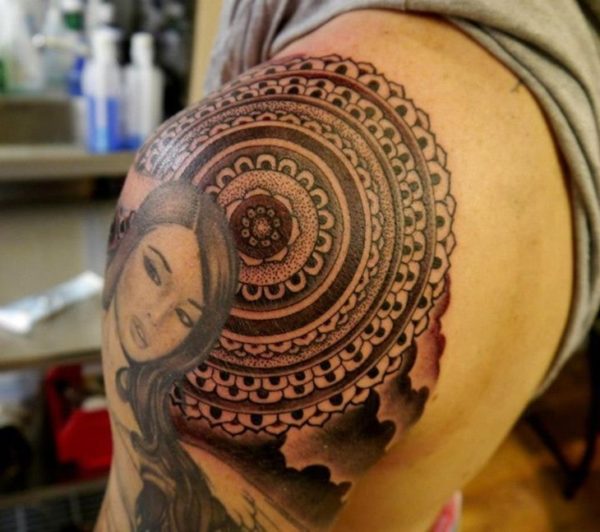 Mandala And Lady Tattoo