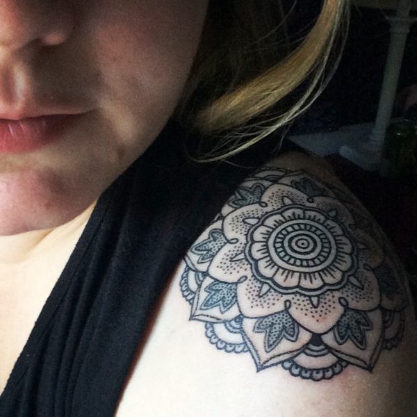 Mandala Black Shoulder Designer Tattoo