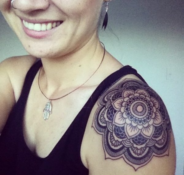 Mandala Shoulder Tattoo For Women