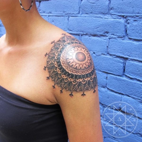 Mandala Tattoo On Shoulder Blade