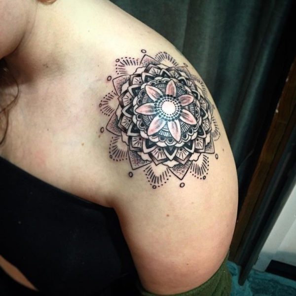 Mandala Tattoo On Shoulder