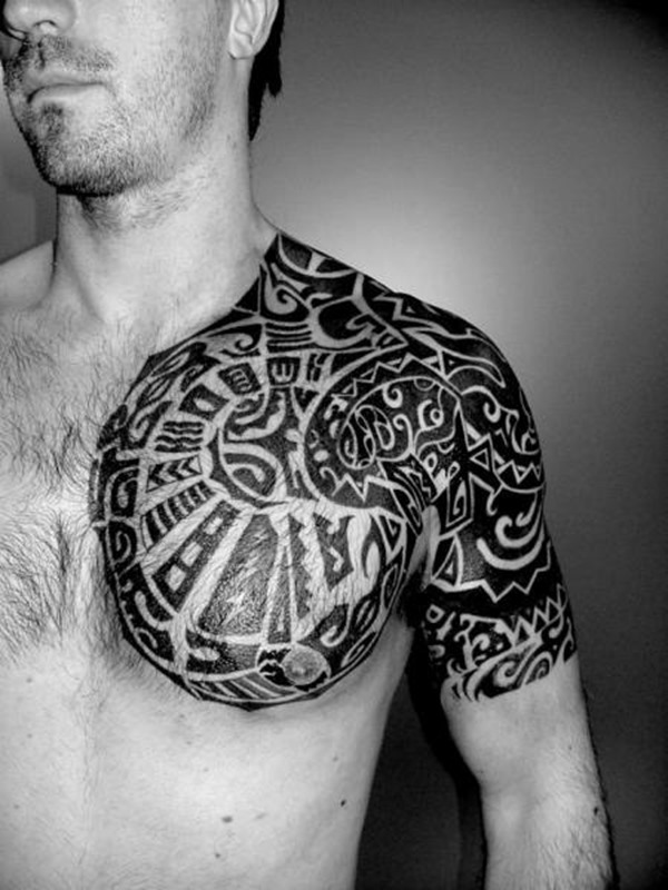 Maori Black Shoulder Tattoo Design