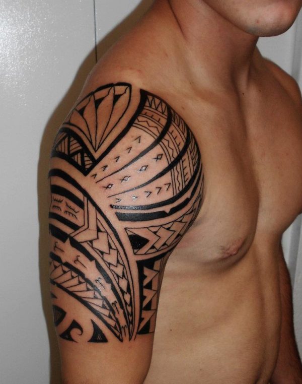 Maori Polynesian Shoulder Tattoo