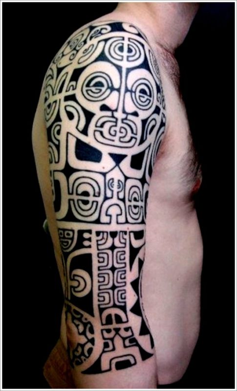 Maori Shoulder Sleeve Tattoo Design