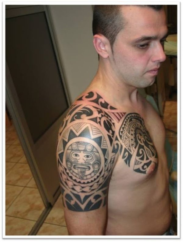 Maori Shoulder Tattoo  For Men