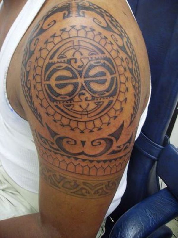 Maori Tribal Shoulder Tattoo Design