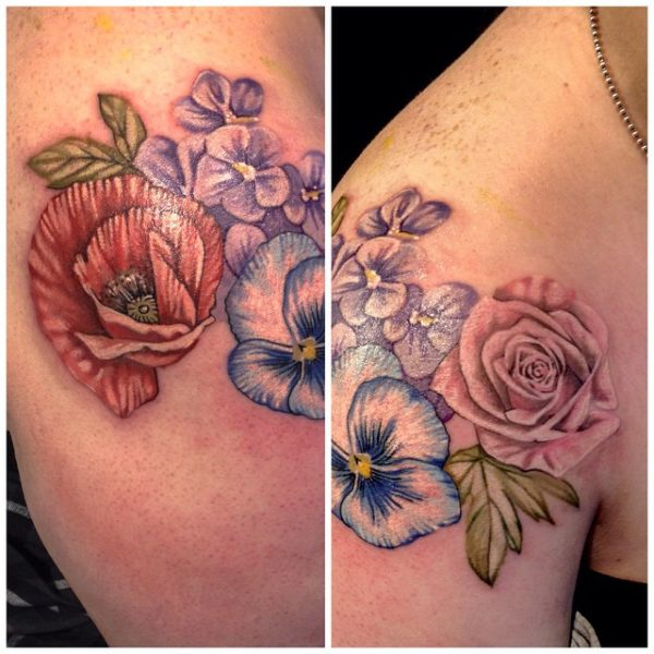 Marvelous Vintage Flower Tattoo Design