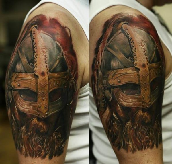 Mask Tribal Viking Tattoo