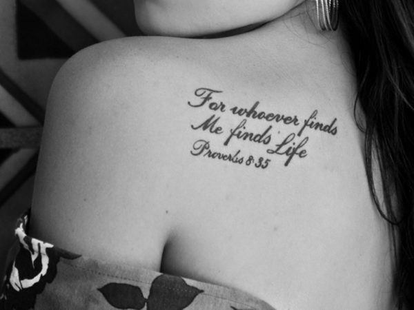 Me Finds Life Quote Tattoo
