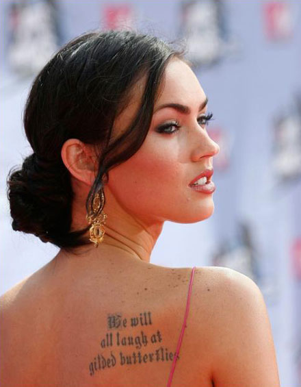 Megan Fox Shoulder Blade Tattoo