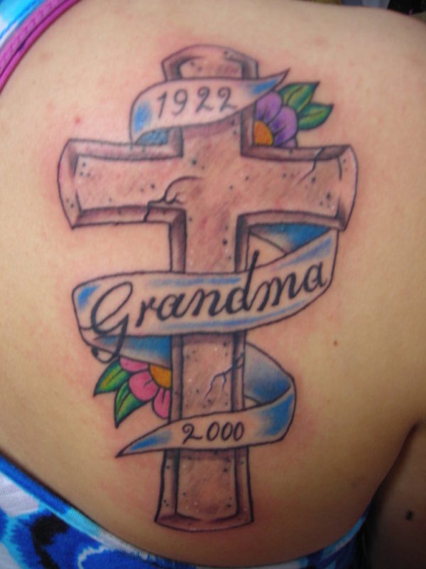 Memorial Cross Tattoo Design