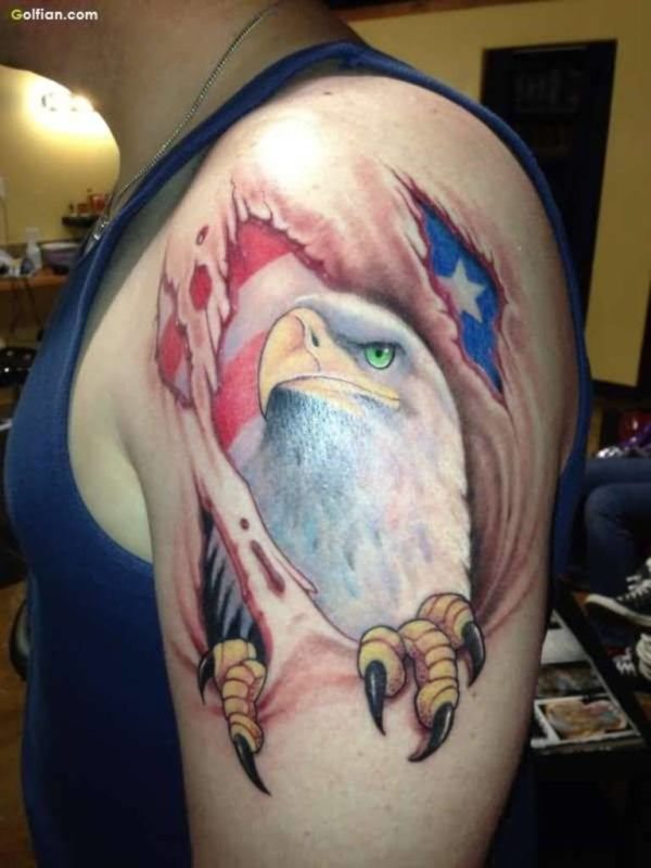 Mind Blowing Army Flag On Ripped Shoulder
