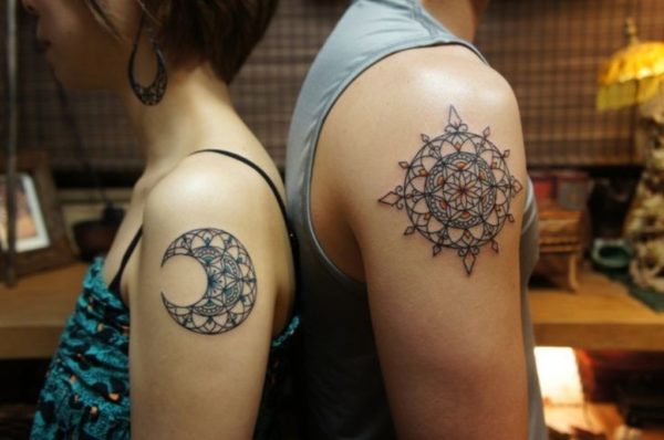  Moon And Sun Tattoo