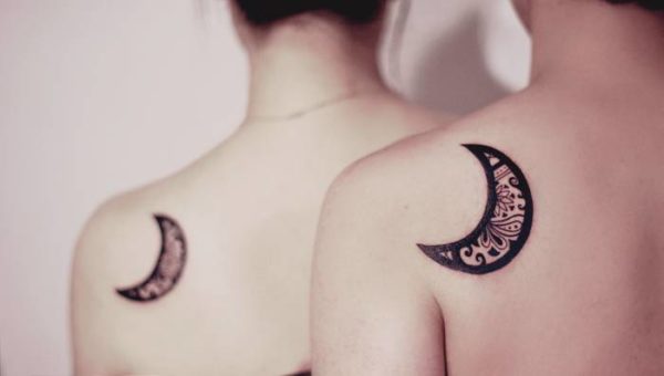 Moon Shoulder Blade Tattoo