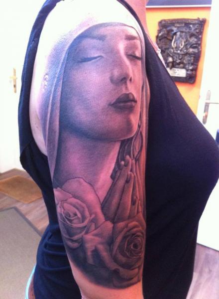 Mother Mary Praying Tattoo