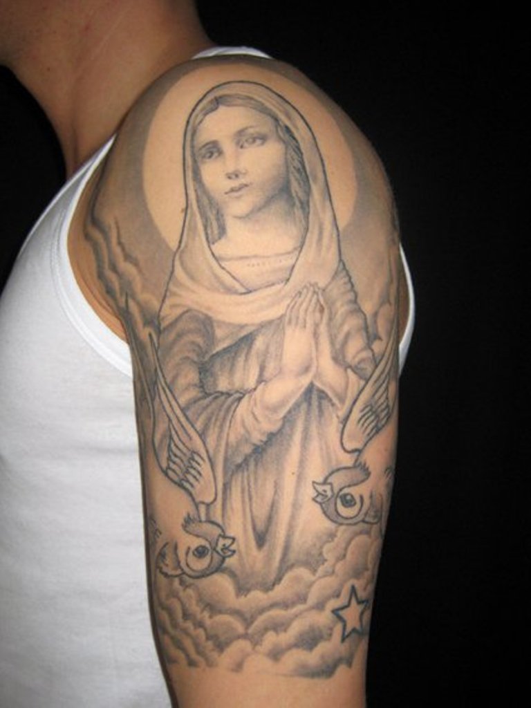 Mother Mary Tattoo Design.