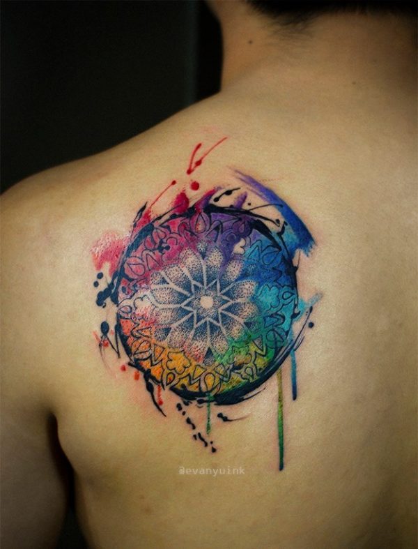 Multicolor Mandala Tattoo