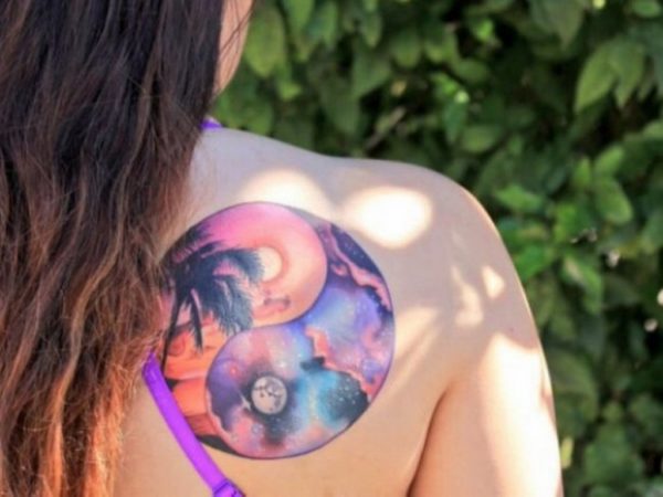 Multicolor Yin Yang Tattoo