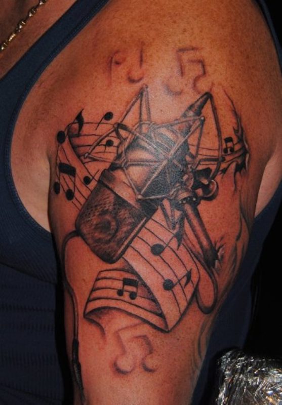 Music And Mic Tattoo