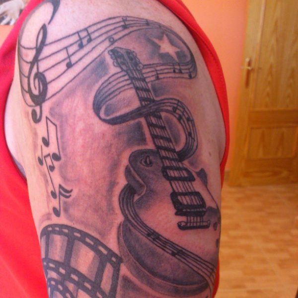 Music Note With Guitar