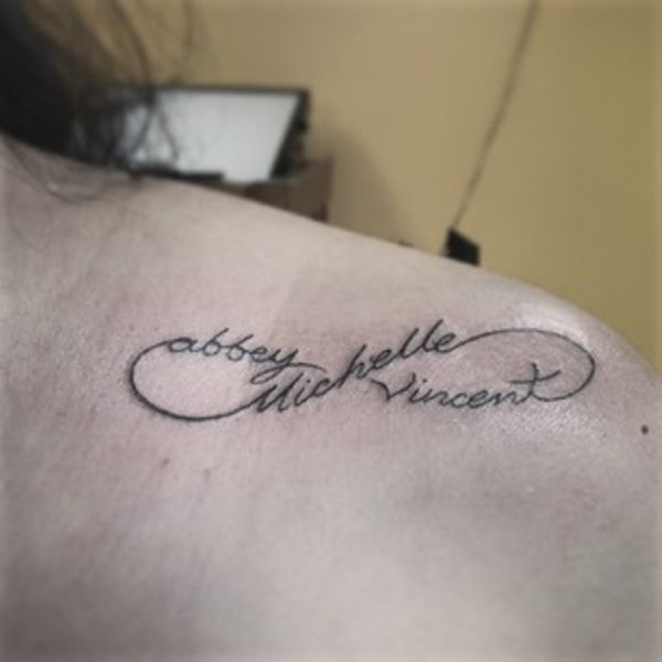 Name Infinity Tattoo For Shoulder