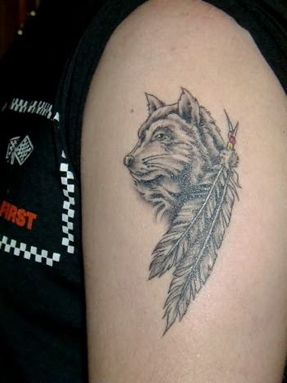 Native American Wolf Tattoo