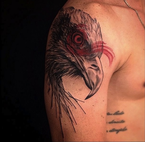 Native Eagle Shoulder Tattoo Design