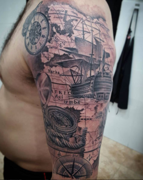 Nautical Ship Tattoo