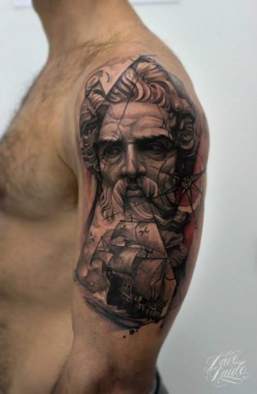 Nautical Viking Shoulder Tattoo