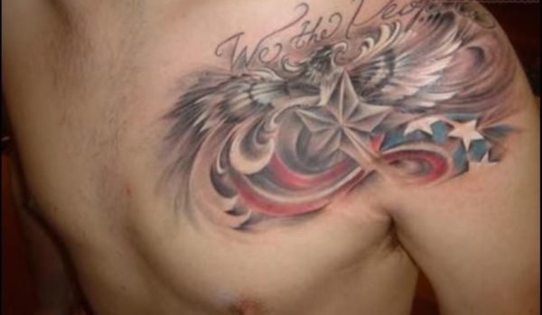 Nice American Eagle Tattoo On Left Shoulder