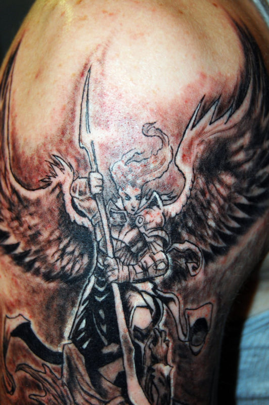 Nice Angel Shoulder Tattoo