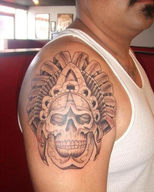 Nice Aztec Shoulder Tattoo