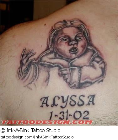 Nice Baby Angel Kid Tattoo