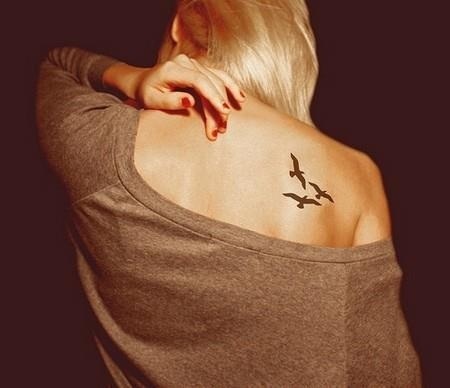 Nice Birds Shoulder Blade Tattoo Design
