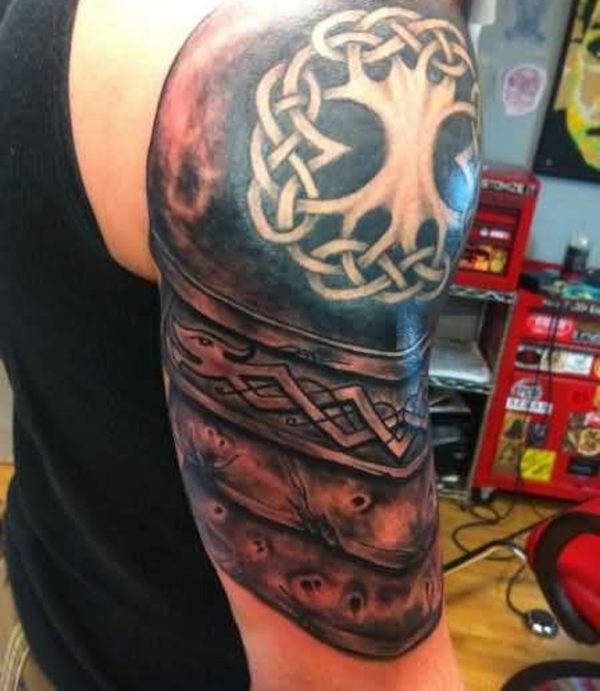 Nice Celtic Sleeve Shoulder Tattoo