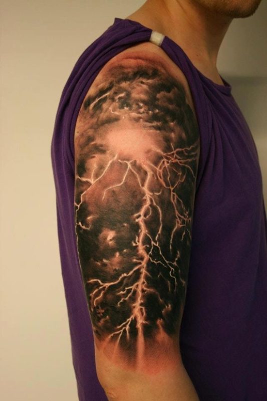 Nice Cloudy Shoulder Tattoo