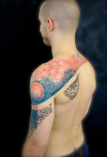 Nice Colored Geometric Tattoo