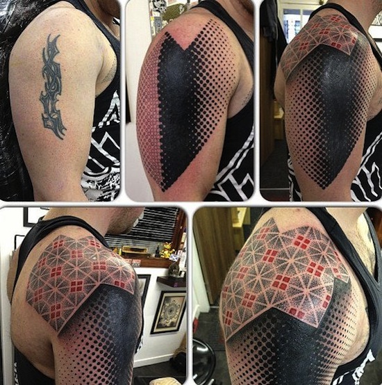 Nice Cross Design Cover Up Tattoo