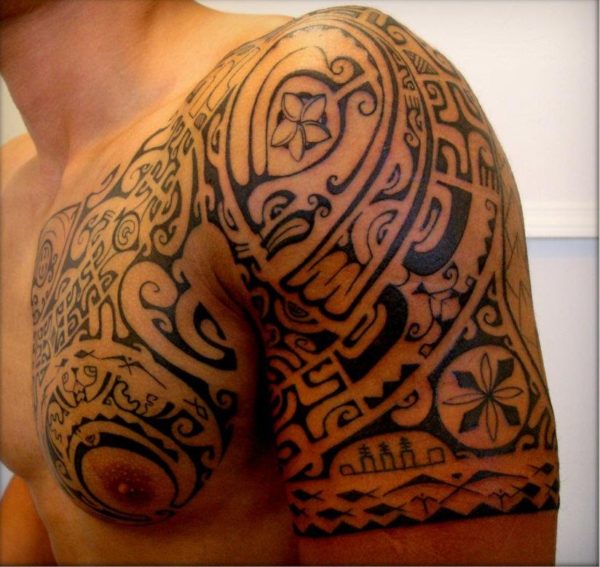 Nice Designer Armor Shoulder Tattoo-st74071