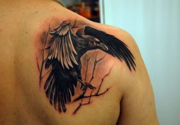 Nice Eagle Shoulder Blade Tattoo Design