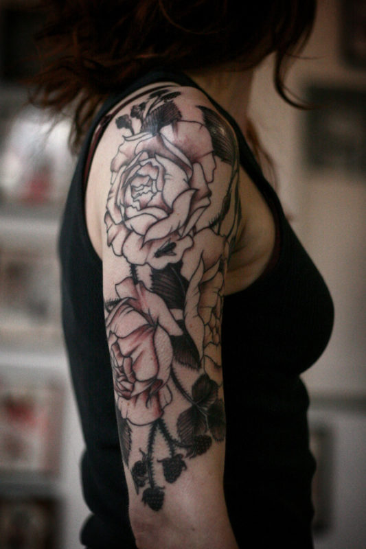 Nice Flower Tattoo For Shoulder