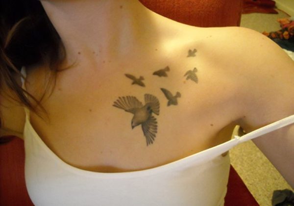 Nice Flying Birds Tattoo