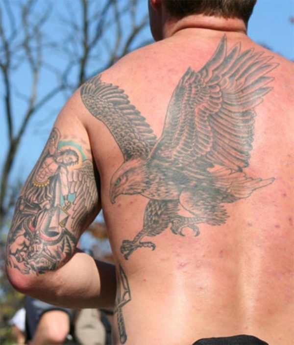 Nice Flying Eagle Tattoo Design