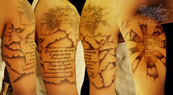Nice Literacy Cloud Shoulder Tattoo